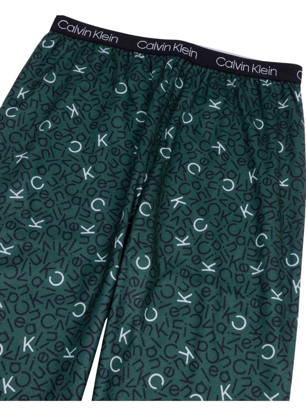 Calvin Klein Green Logo-Print Lounge Pants- M (7/8)